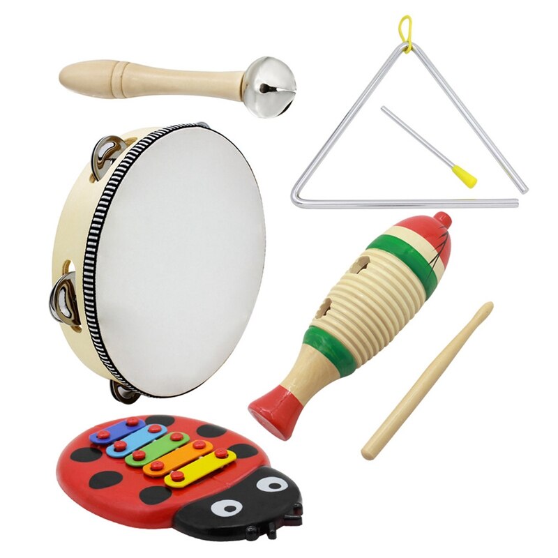 ELOS-5 Set Orff Musical Instruments Set Children Early Childhood Music Percussion Toy Combination Kindergarten Teaching Aids