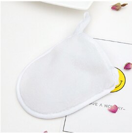1 Uds., Toalla de microfibra reutilizable, almohadilla removedora de maquillaje, paño de limpieza facial, guante de limpieza, herramientas de belleza para el cuidado facial: white