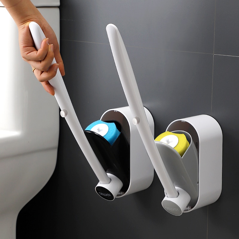 Escobilla para inodoro desechable, herramientas de limpieza sin ángulo muerto, cepillo limpiador de mango largo para el hogar, accesorios de baño para inodoro