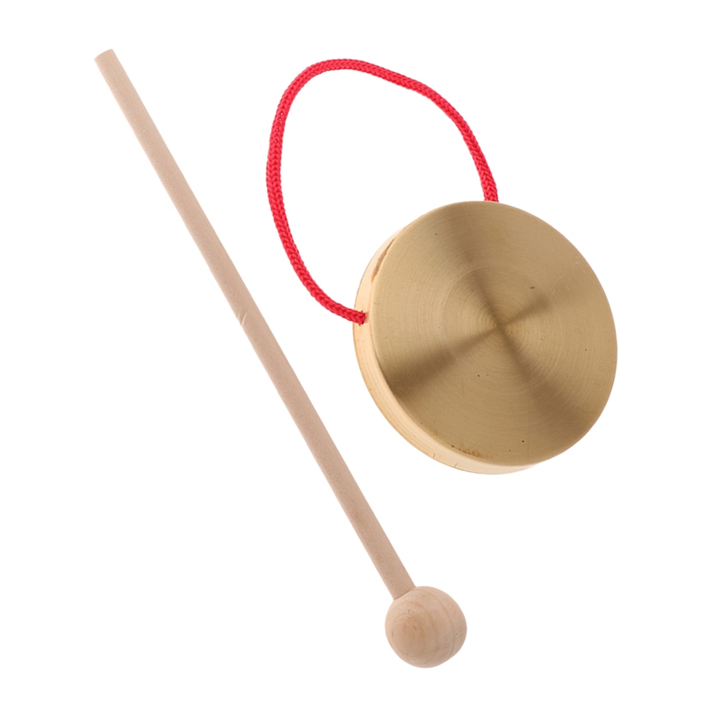 Gong Chinois 22 Cm En Laiton - Instrument De Percussion Traditionnel, Son Clair, Maillet Inclus, Pour Spectacles Et Cérémonies