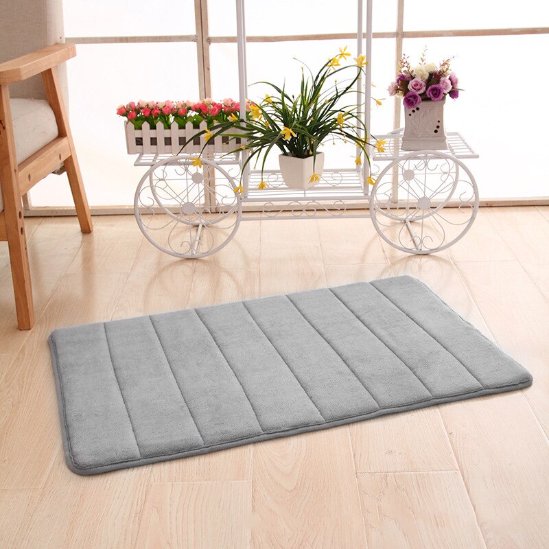40*60cm Bath Mat Bathroom Carpet Water Absorption Rug Shaggy Memory Foam Bathroom Mat Set kitchen Door Floor