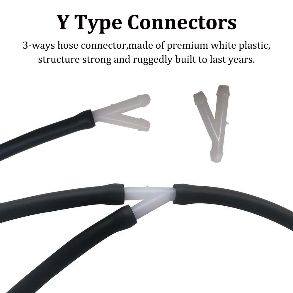 60 stk/sett frontrute slangekontakter bil frontrute dyser jet tubing joint t/y/i type splitter bil frontrute rør kontakter