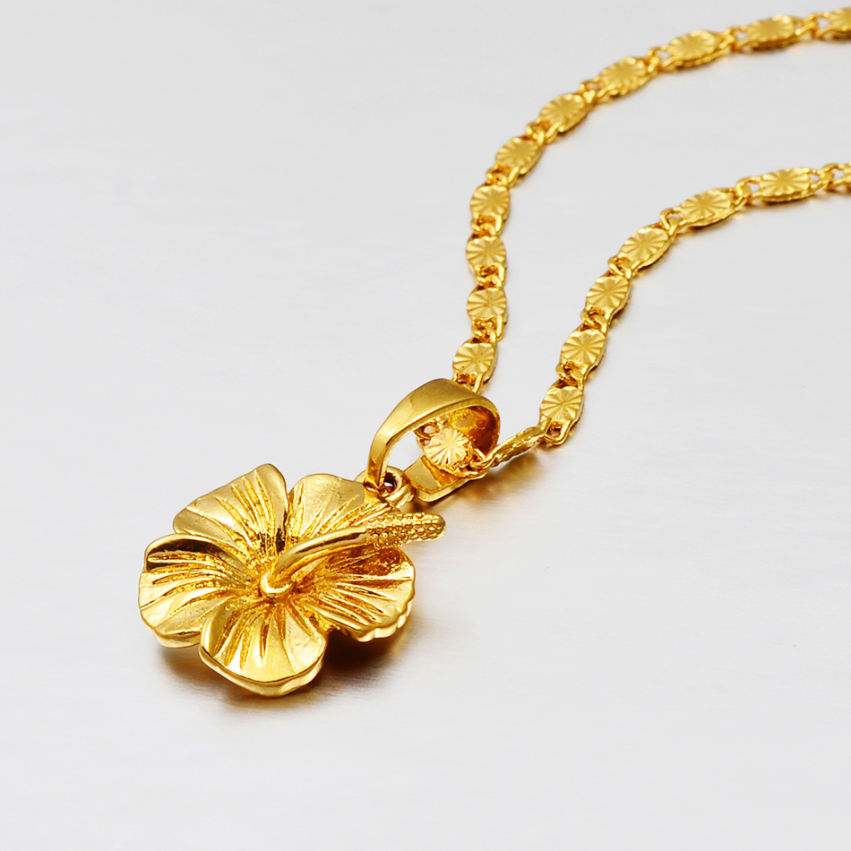 Anniyo-collar con colgante de flor de hibisco hawaiano, joyería Marshallese, Puerto Rico, Guam, Micronesia, Pohnpei, de deshierbe # 239606