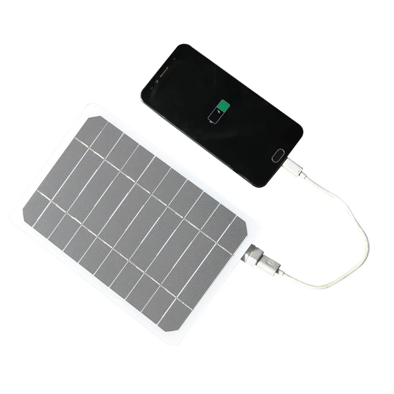5 V 2,5 W Solar-Ladegerät, USB-stabilisierter Akku, sicheres Schnellladen für Smartphones, Outdoor, Camping, Wandern, Campingplatz