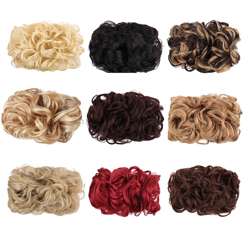 Dianqi Gignon Korte, Krullend, synthetische Blonde Haarspeld De Grote Pudding Haar Geknipt Om De Pruik Met Twee Plastic Kammen