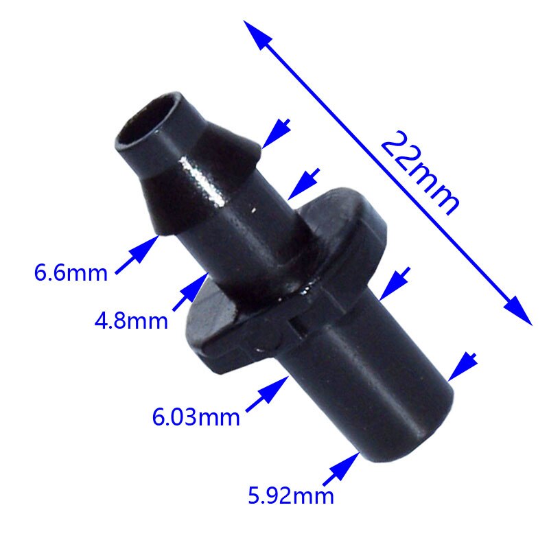 Tuinberegening weerhaak 1/4 " connector 6mm tuinslang mondstuk connector 4/7mm slang irrigatiesysteem adapter 60 stuks