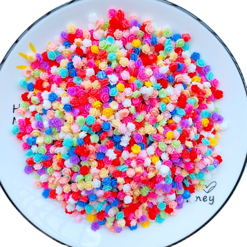 100 Stuks 5mm Kawaii Leuke Gemengde Bloemen Plat Hars Cabochons Scrapbooking DIY Sieraden Ambachtelijke Decoratie Accessorie A41: Default Title