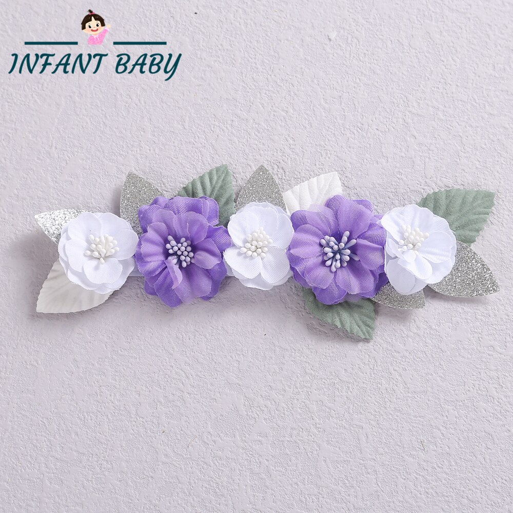 Cinta de cabello con flores para bebé para las niñas cintas para el pelo, bebés para bebé niñas niños diademas turbante recién nacido Haarband bebé accesorios para el pelo: 5