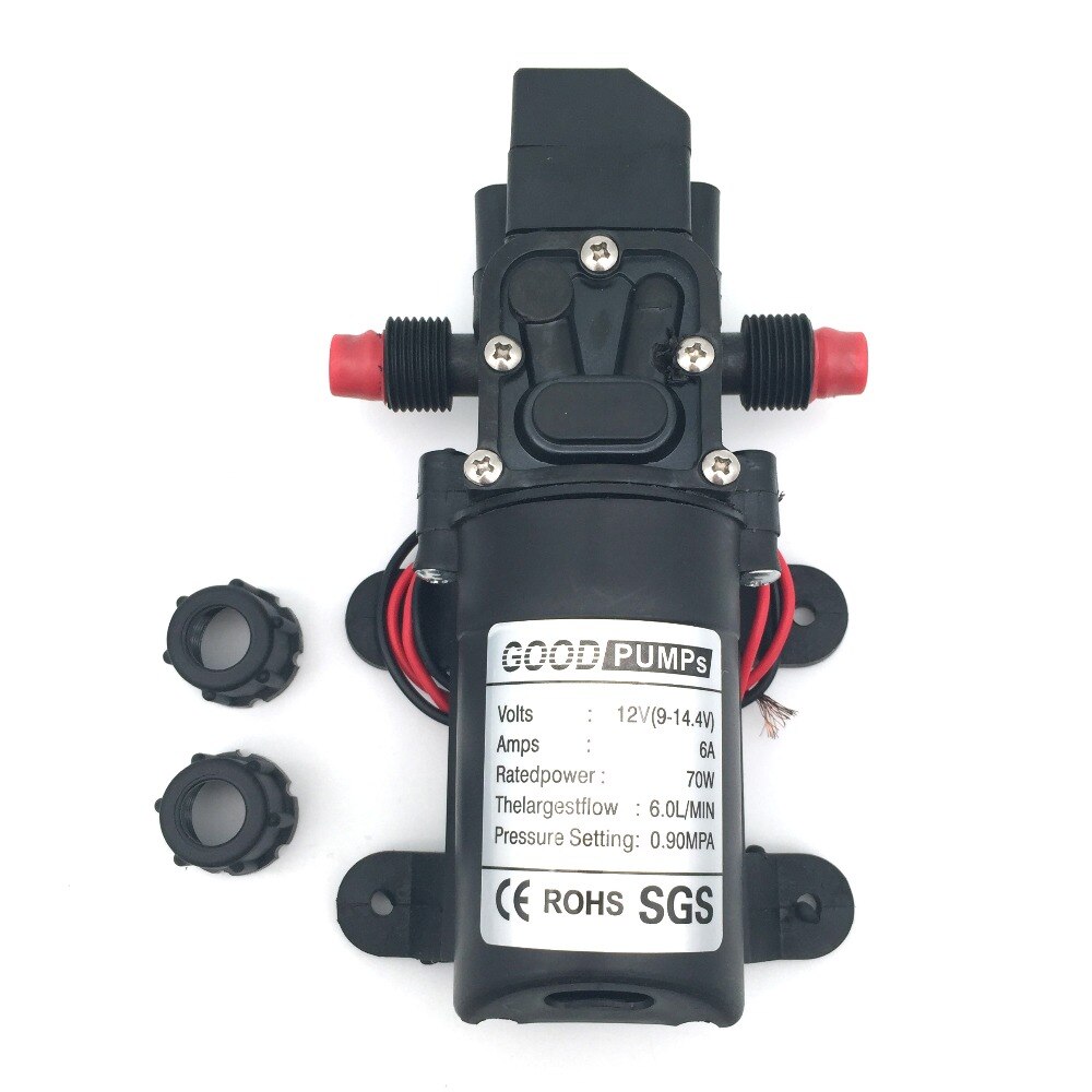 DC12V 70W Electric Diaphragm Water Pump 6L/Min 130PSI High Pressure Self Priming Pump for Water Diaphragm Pump