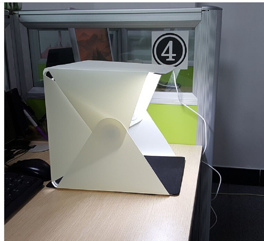 Mini Folding Lightbox Photography Photo Studio Softbox 2 Panel LED Light Soft Box Photo Background Kit Light box for DSLR Camera