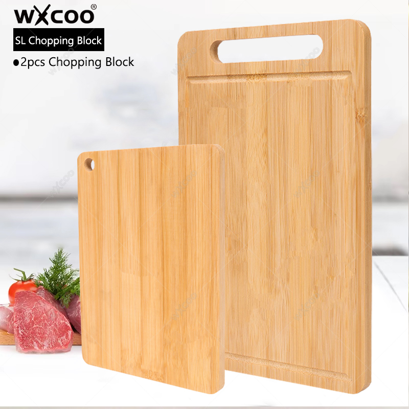 WXCOO-Juego de tablas de cortar de bambú para cocina, tablas de cortar de madera para preparar y servir comida en la cocina, 1-3 uds.: Negro