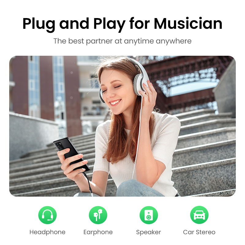 UGREEN Type c to 3.5mm Headphone jack 3.5 AUX USB C Cable Audio USB C Adapter For Huawei V30 P30 pro Xiaomi Mi 10 Oneplus 7T pro