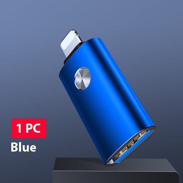 Nohon Usb 3.0 Verlichting Otg Adapter Voor Iphone 11 Pro Max 7 8 X Data Sync Muis Toetsenbord Usb U disk Flash Voor Ios 12 13 Converter: Blauw