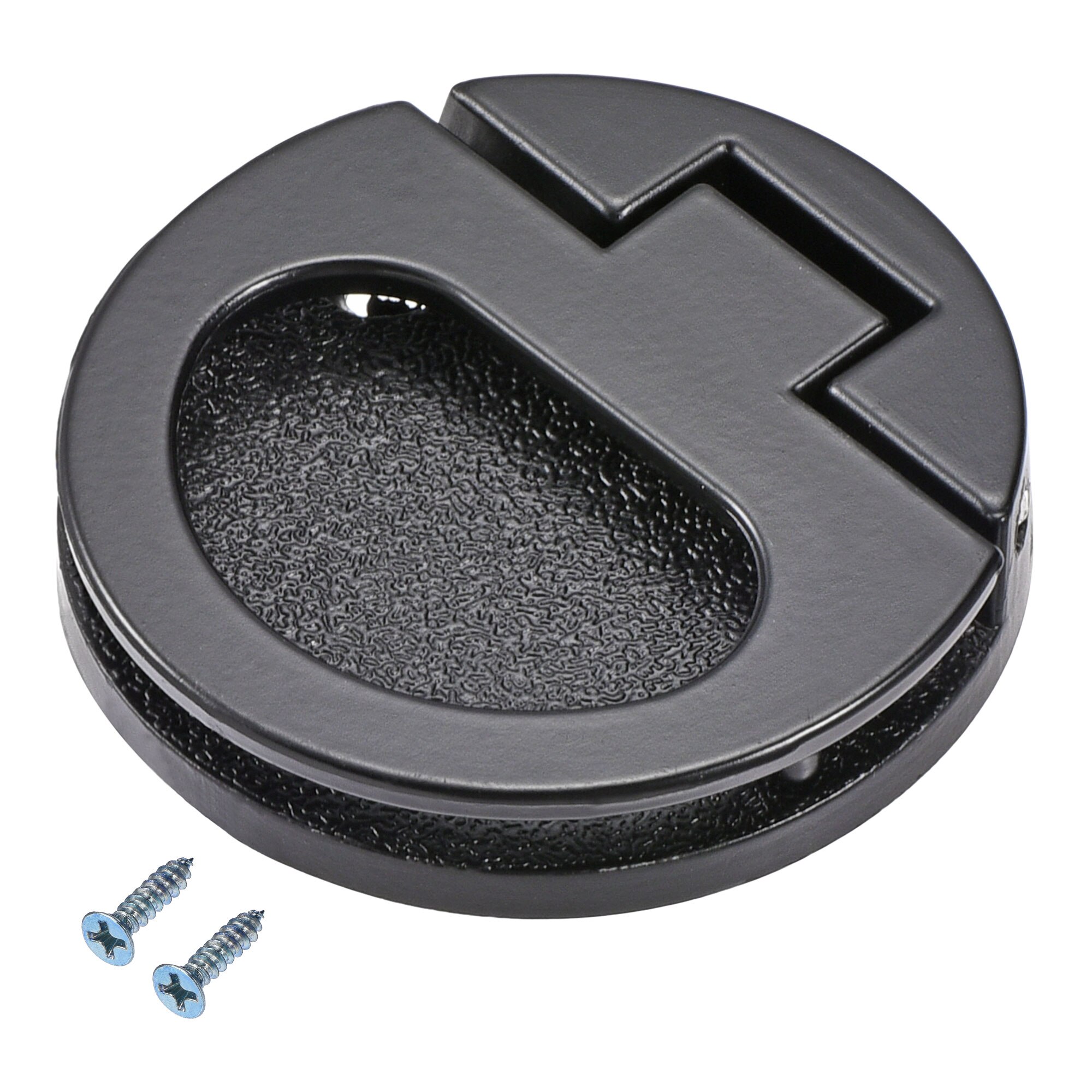 Uxcell Flush Pull Ring Handle 43.5x7mm, 2pcs Plane Drawer Door Pull, Black