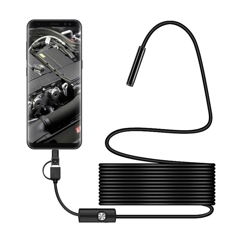 3 in 1 hd android mobiltelefon endoskop 5m 10m vandtæt  ip67 usb inspektion videokamera