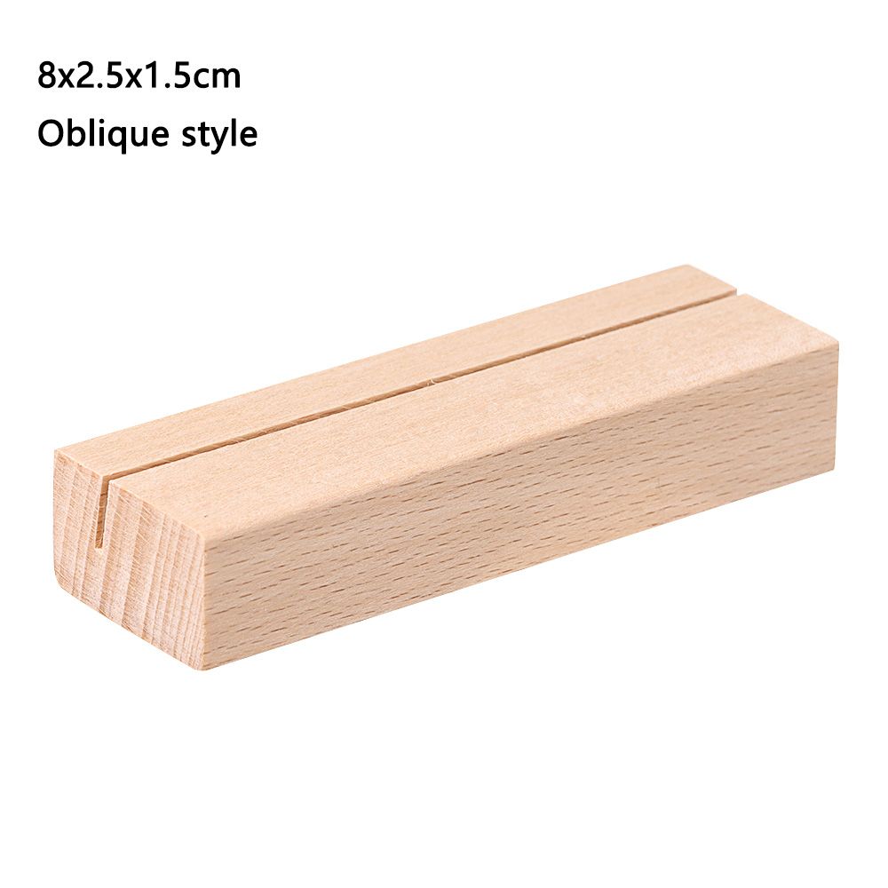 Clip de madera Natural para notas, soporte para fotos, tarjeta de escritorio, mensajes, tarjeta de visita, soporte de marco de fotos, Base de decoración de escritorio, 1 unidad: 8x2.5x1.5cm-F