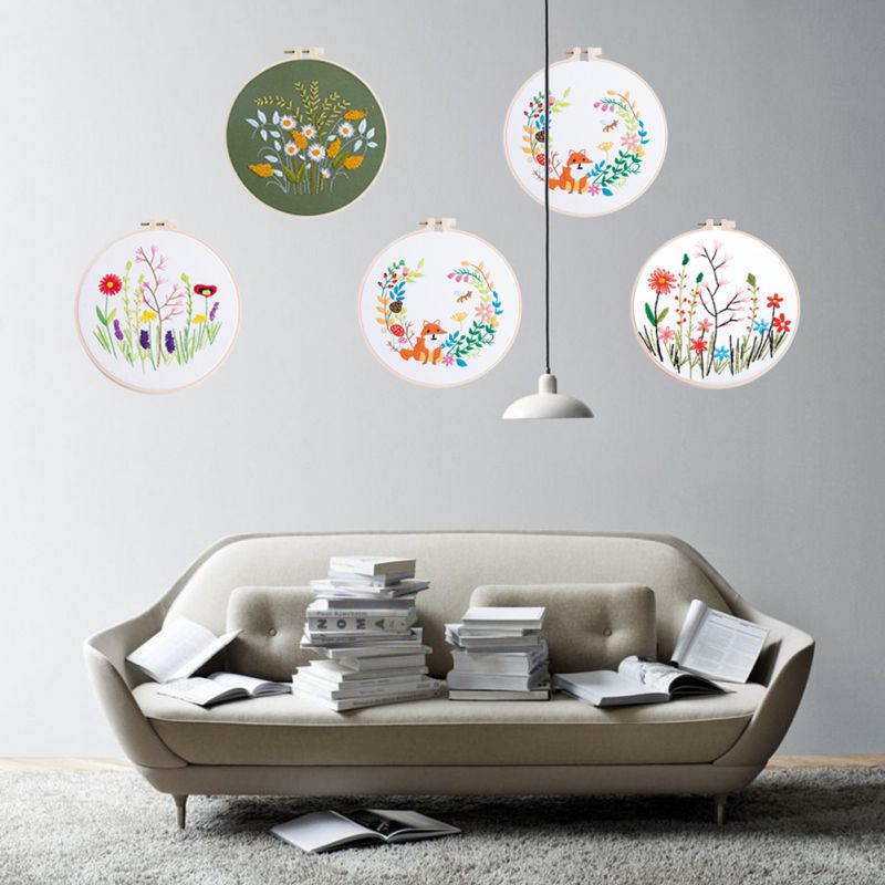 Diy Borduurwerk Bloem Handwerk Handwerken Voor Beginner Kruissteek Ambachten Hand-Gestikt Decor Schilderen Borduren Home Deco