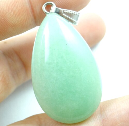 natural stone Turquoises aventurine Quartz crystal tiger eye Opal lapis Water droplets Pendant for diy Jewelry making necklace: Black Zinc Plated