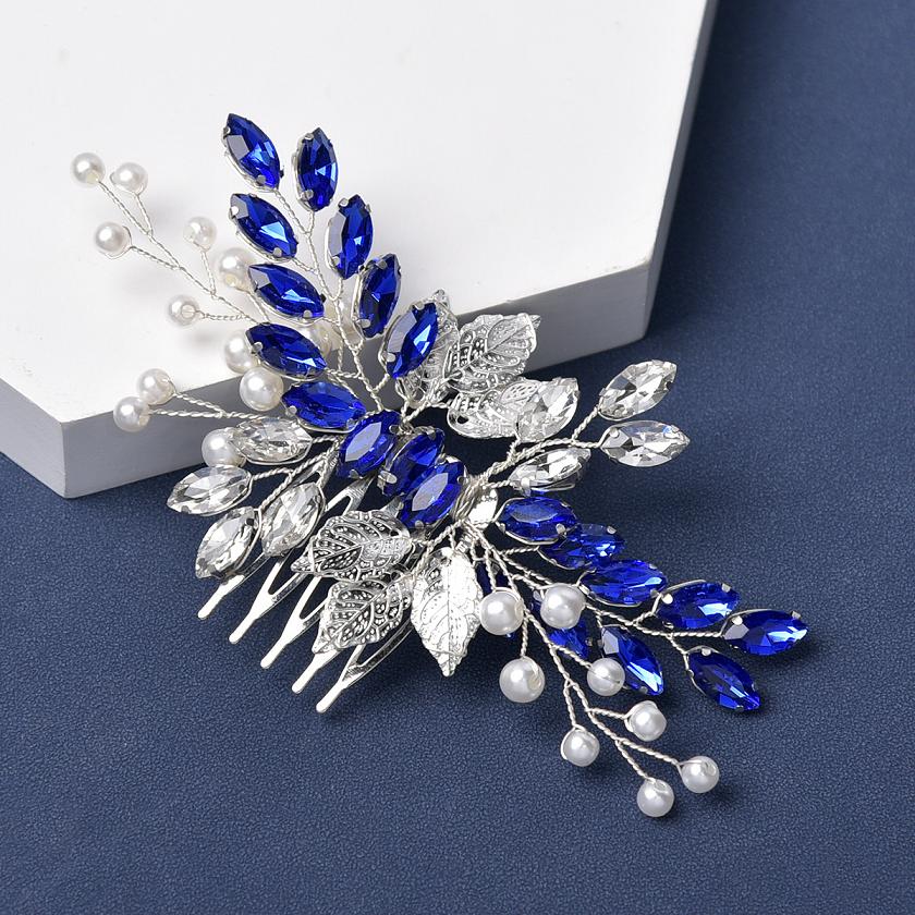 Peigne à cheveux Vintage en strass bleu, accessoires pour cheveux de mariage, pince à cheveux de mariée, bijoux diadème de mariée, ornement de cheveux,: Lavande