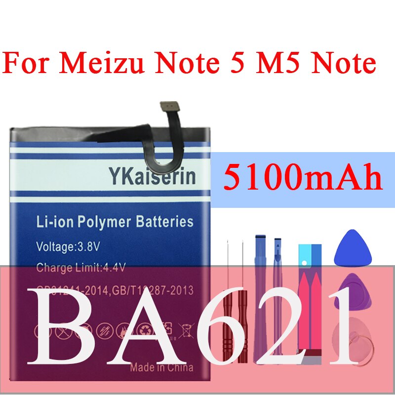 Highly Battery For Meizu Note 5 M5 Note/M5 5S M5s/M3 M3s/M3 Note L681H M681H Battery BA621/ BA612/ BT15/ BT61/BT68 Phone Battery: BA621 Note 5 5000mAh