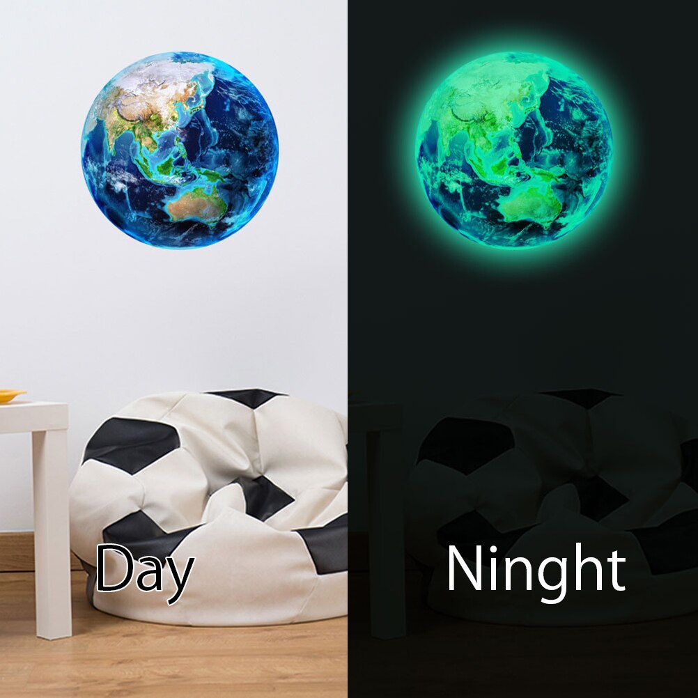 30cm Luminous Earth Glow Sticker Universe Planet Fluorescent Wall Stickers Glow In The Dark DIY Stickers Kids Bedroom Decoration: Colorful7