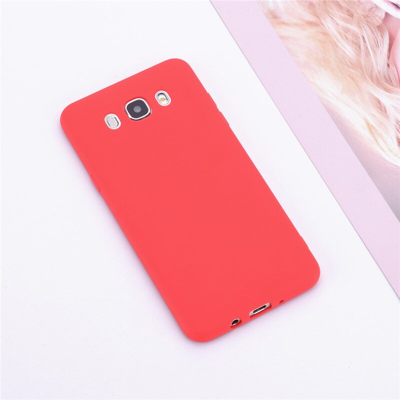 Siliconen Cases Voor Samsung Galaxy J7 J710 J710F Candy Kleur Silicone Soft TPU Phone Case Voor Samsung J7 cover: Red