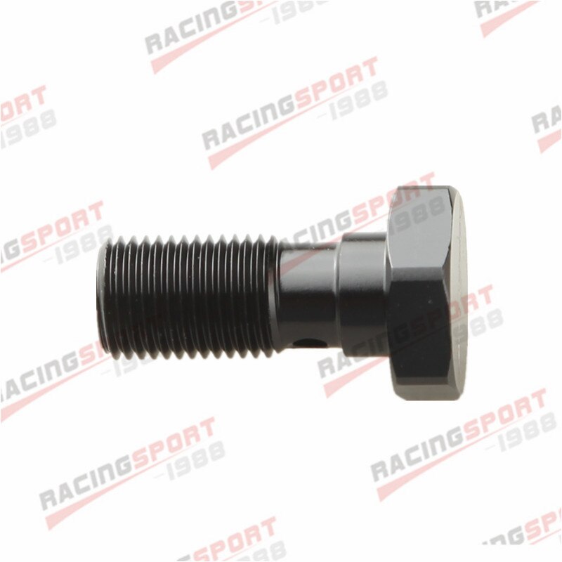 Banjo Bolt M10 x 1.0 Aluminium Banjo Bolt Brake Caliper Adaptor Black