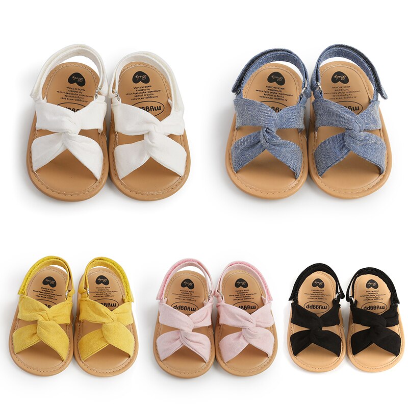 Leuke Zomer Baby Sandalen Bows Cross Knoop Kids Baby Meisje Jongen Schoenen Zachte Zool Antislip Peuter Crib Schoenen babyschoenen