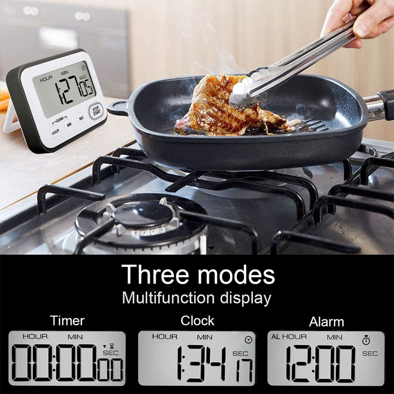 Keuken Timer 2 Pack Digitale Luid Wekker Grote Lcd Sn Stille Multifunctionele Voor Leraren Kids
