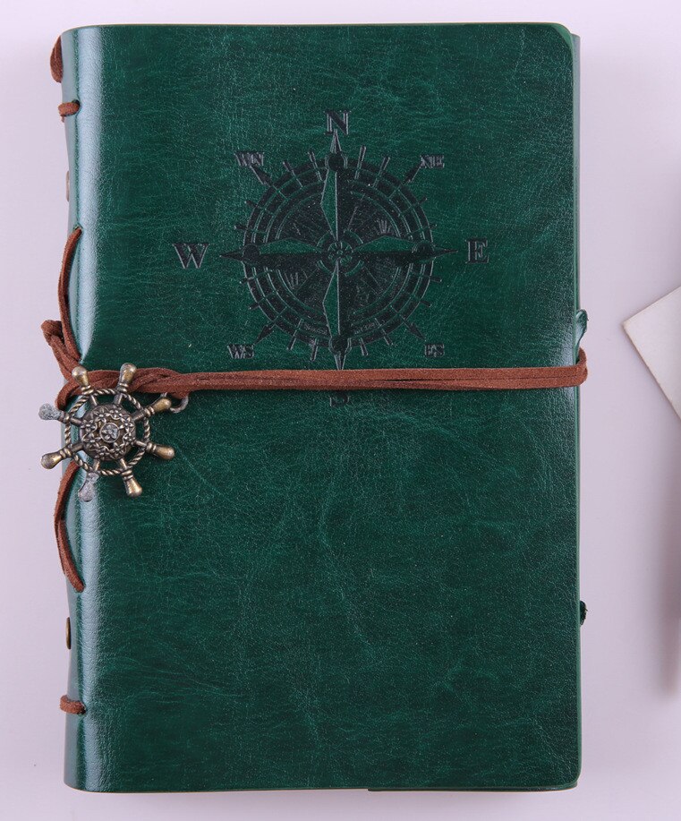 Agenda Vintage Pirate A5 A6 Agenda avec couverture en simili cuir carnet de notes Filofax pour école papeterie coréenne ou voyageur: green / S Size 105X145mm