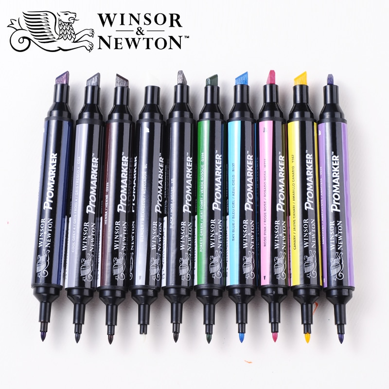 Winsor newton promarker 6/12 väriä taide tussi hieno kärki alkoholipohjainen markkeri kynät kaksipäiset kaksoismerkit animaatio