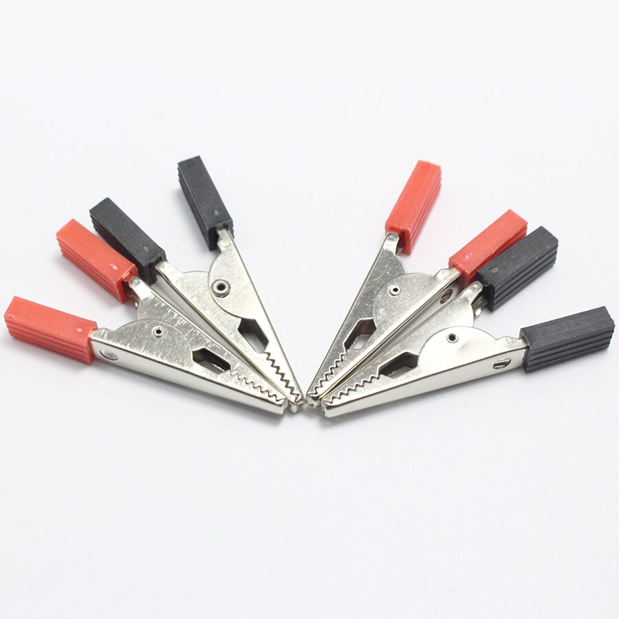 20PCS/LOT Full Insulated Crocodile Alligator Clips 50mm Plastic Handle Test Probe Metal Alligator Clips