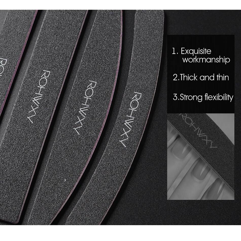 ROHWXY 1/5pcs Nail File Set 100/180 Sanding Buffer Block Pedicure Manicure Buffing Polish Beauty Tools Nail Files