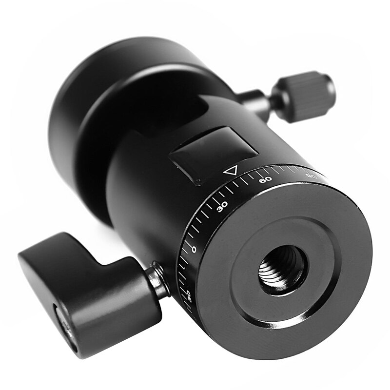 360-Degree Rotating Heavy Duty Aluminum Camera Tripod Ball Head Ballhead with 1/4 Inch Round Quick Release Plate