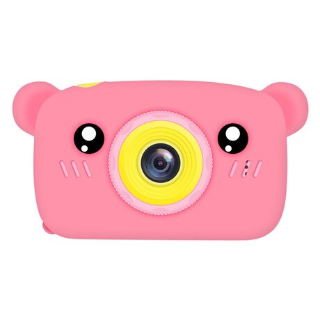 Toy Camera Mini Camera Kids Toys Cartoon Digital Camera Baby Toys 12.0M with 2.0 Inch IPS Screen Children Educational Toys: Pink Bear