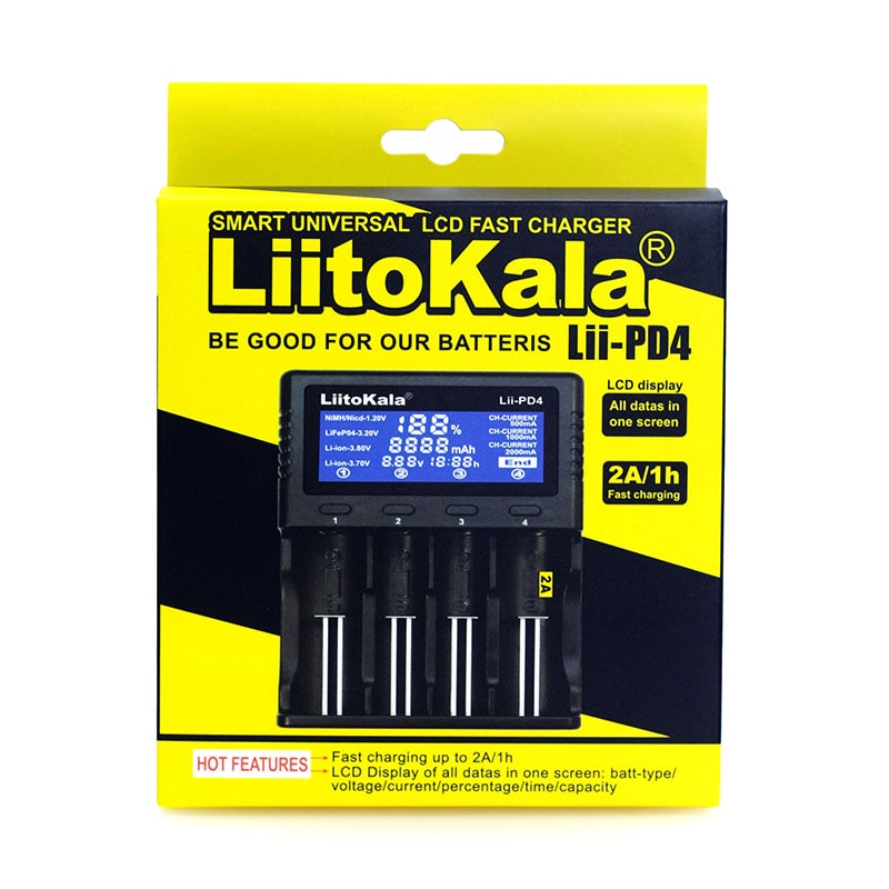 LiitoKala Lii-PD4 500 PL4 402 202 S1 S2 batterij Oplader voor 18650 26650 21700 18350 AA AAA 3.7 v/ 3.2 v/1.2 v lithium NiMH batterij