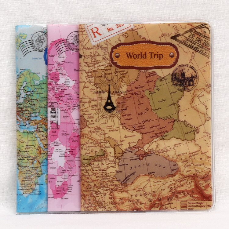 Creatieve Reizen Paspoort Cover Wallet Tas Brief Mannen Vrouwen Pu Lederen Id Adres Holder Draagbare Boarding Reizen Accessoires