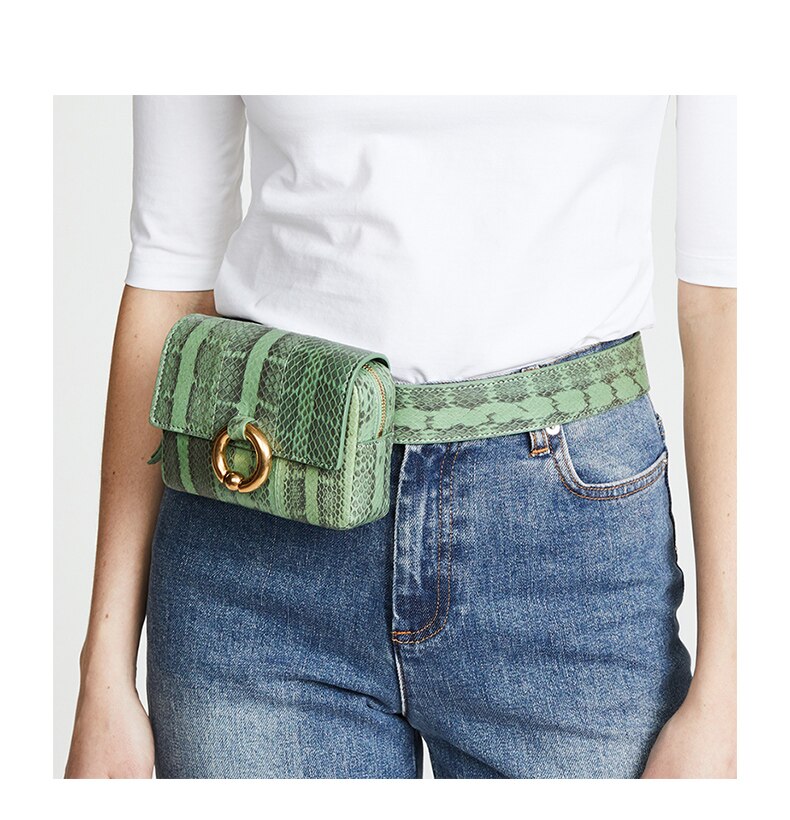 Belt Bags Waist Bags Fanny Pack For Women High-end Leather Serpentine Lady Phone Bag Handy Bum Bag
