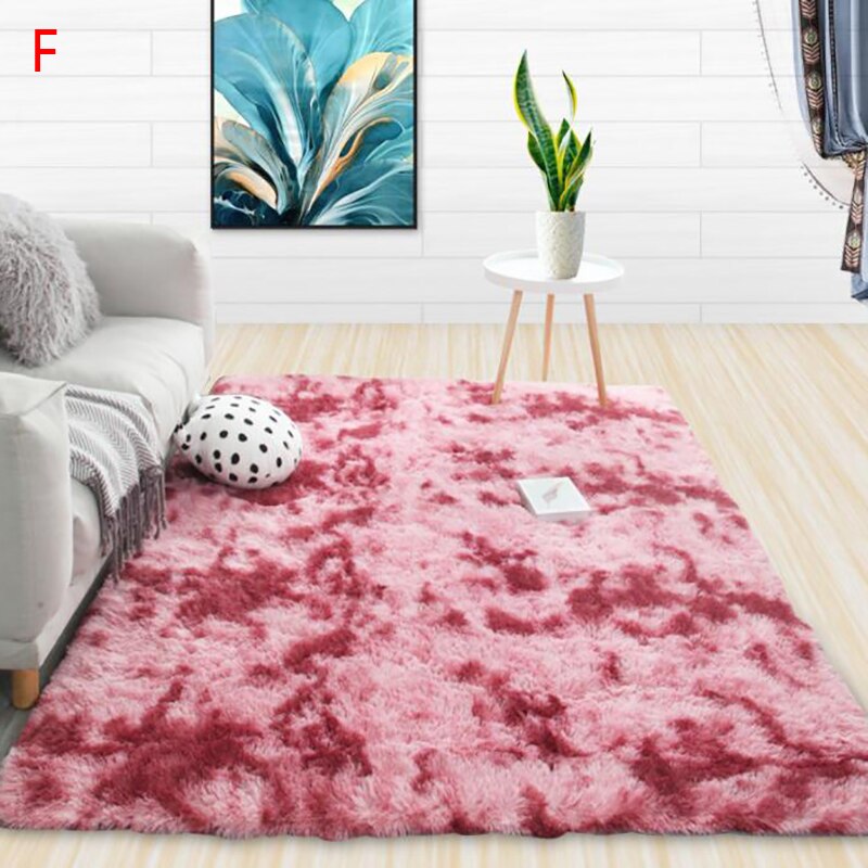 Plush Carpet for Living Room Fluffy Rug Thick Bed Room Carpets Anti-slip Floor Gray Soft Rugs Tie Dyeing Velvet Kids Room Mat: F