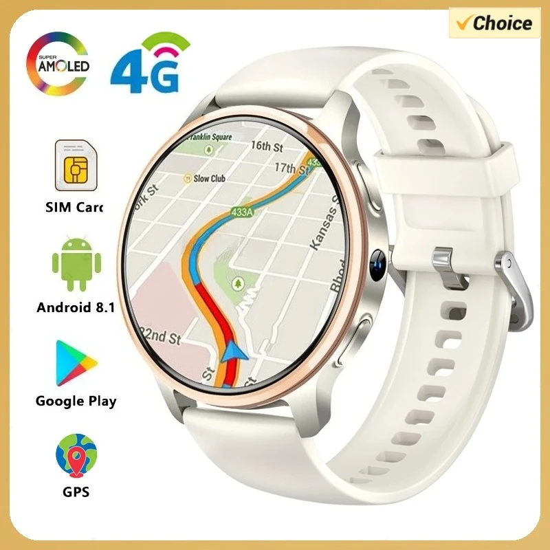 2025 P68 4G android zegarek Smartwatch Polskie menu 466*466 Amoled z 500W podwójny aparat fotograficzny serce GPS WIFI 4GB+128GB Bluetooth wskaźnik