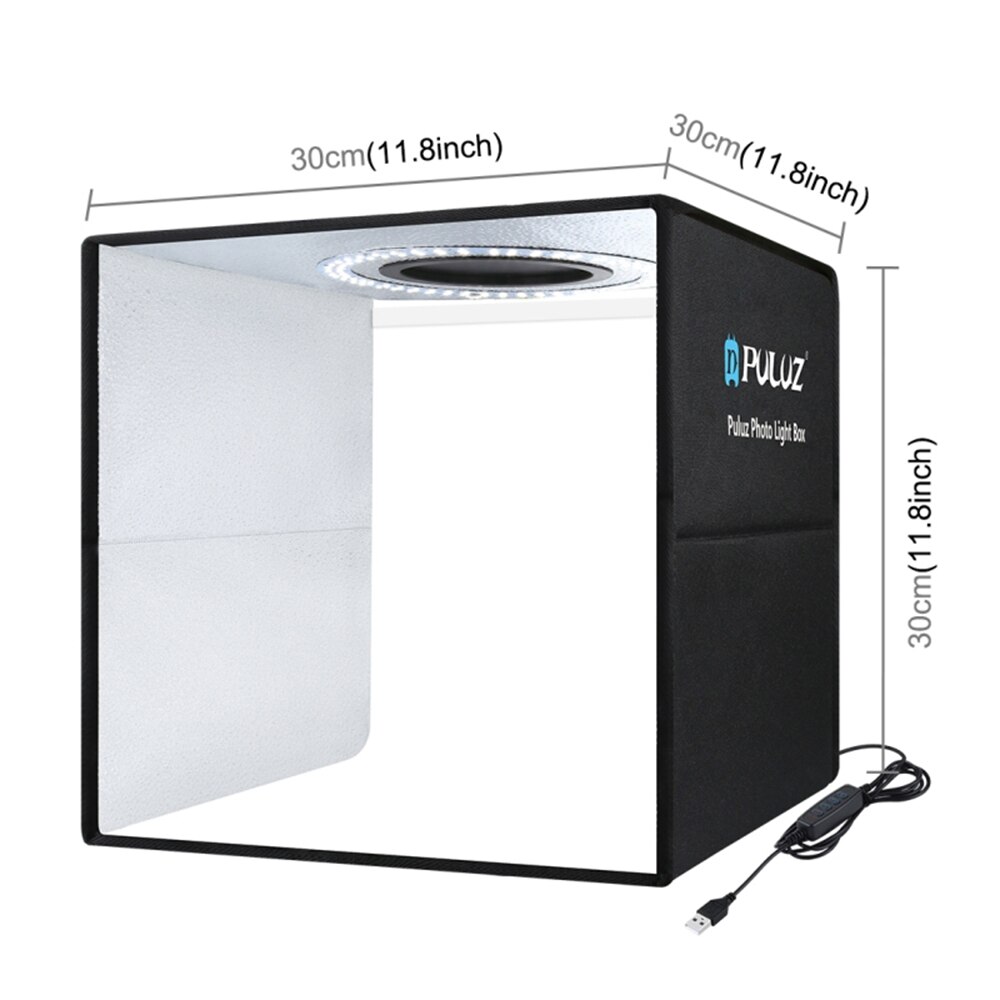 PULUZ – Mini boîte à lumière pour Studio Photo, avec 6 couleurs d&#39;arrière-plan, Kit de tente de prise de vue, 80 pièces, éclairage LED pliable pour photographie: Black
