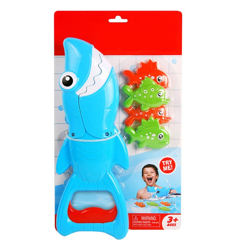 Requin Grabber jouet de bain pour garçons filles attraper jeu avec 4 poissons baignoire pêche 23GD: Default Title