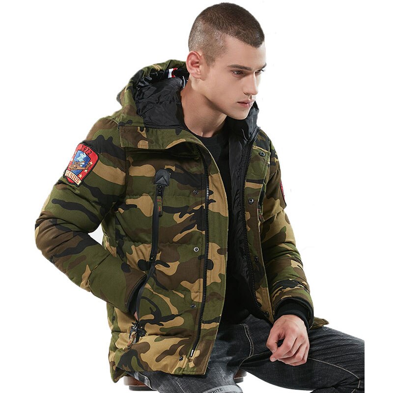 Parka herr vinterjackor bomull chaquetas hombre camo överrock herr casual kamouflage herrjackor och kappor
