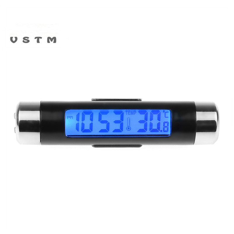 2in1 Auto Digitale Lcd Temperatuur Thermometer Klok Auto Klok Thermometer Digitale Backlight Automotive Thermometer