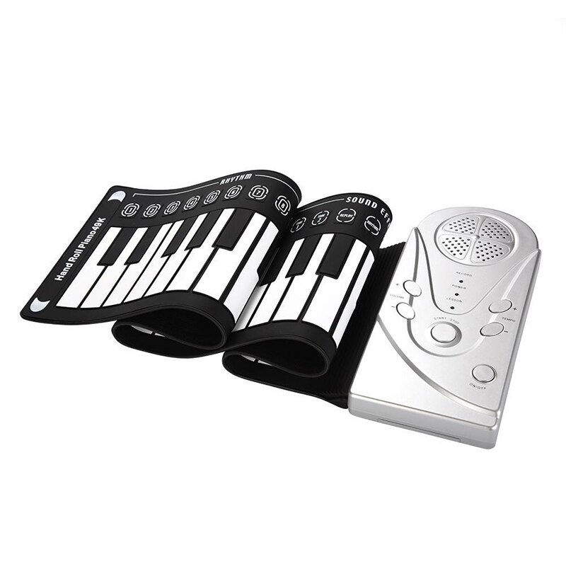 Draagbare Flexibele Digitale Keyboard Piano 49 Toetsen Tonen Ritmes Elektronische Roll Up Piano Speelgoed THJ99