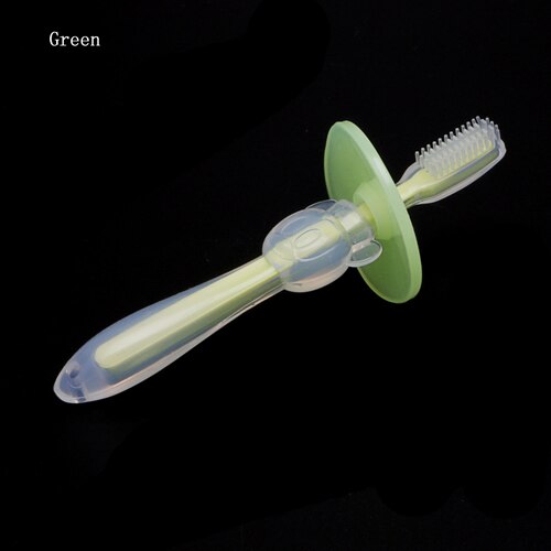 Baby Zachte Chewable Buigbare Bijtring Training Tandenborstel Borstel Voor Zuigelingen Gxmb: green