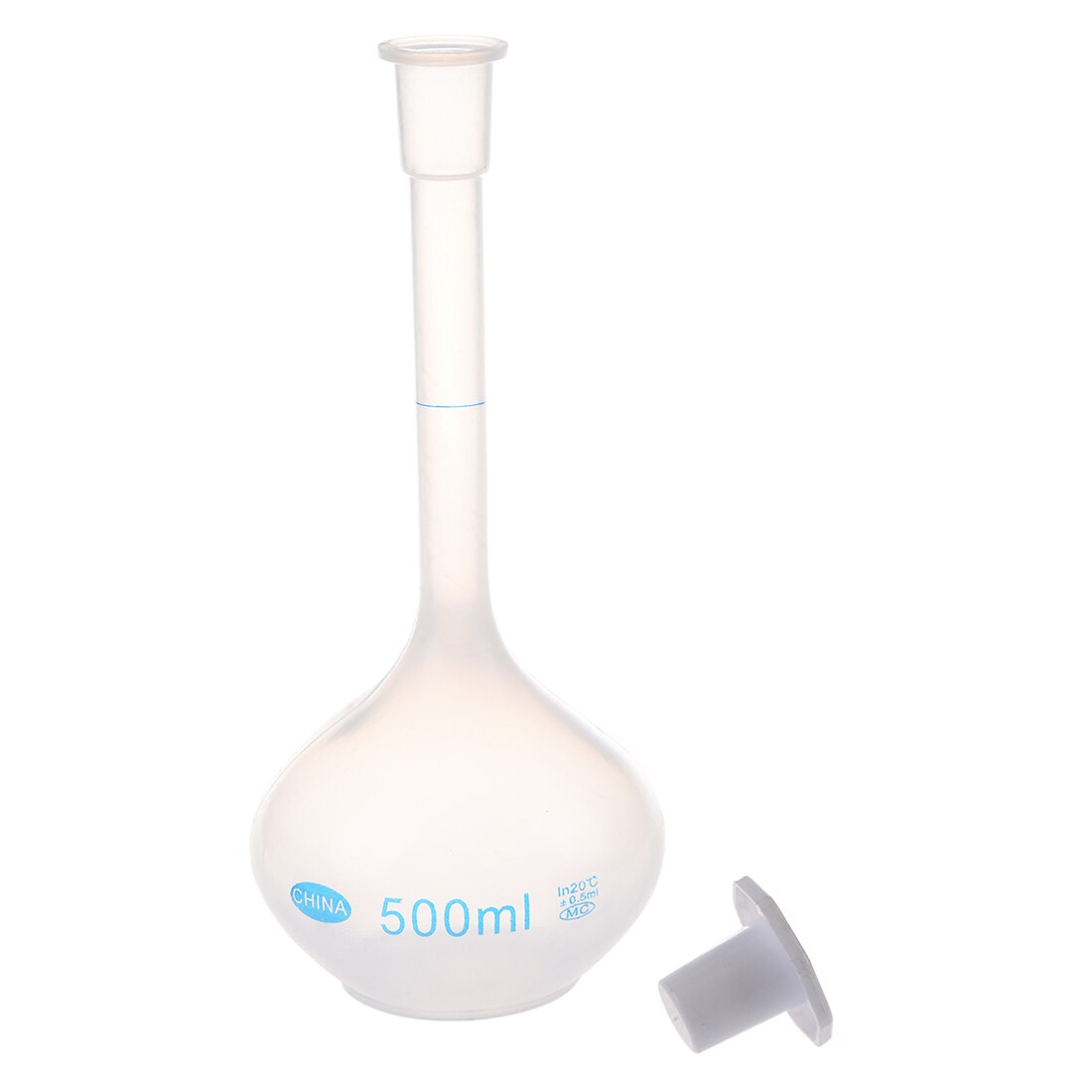 500ml Long Neck Clear White Plastic Volumetric Measuring Flask