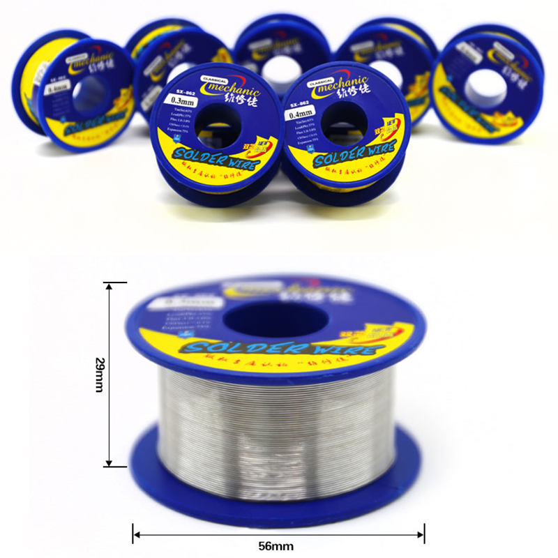 2 stk/parti mekaniker dobbelt kerne loddetråd 0.3/0.4/0.6/0.8/1.0/1.2/1.8mm 60g kolofonium tin tråd elektronisk svejseværktøj