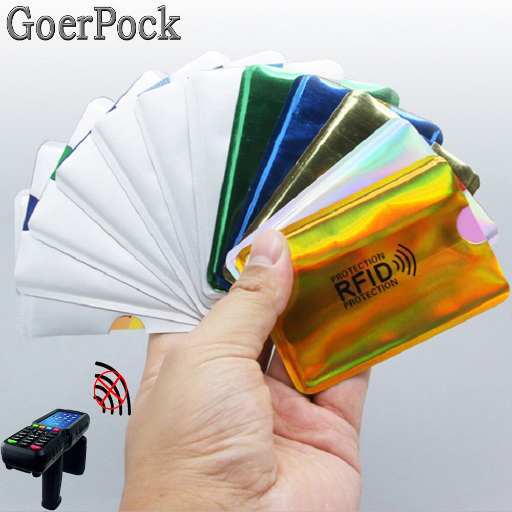 5pc Anti Rfid Wallet Blocking Reader Lock Card Holder Id Bank Card Case Protection Aluminium Metal Smart Anti-theft Credit Cards
