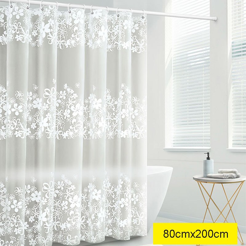 Doublure de rideau de douche en PEVA | Pisselion blanc clair avec rideau de douche, crochets anti-rouille, rideaux épais imperméables BDF99: 80cmx200cm